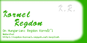 kornel regdon business card